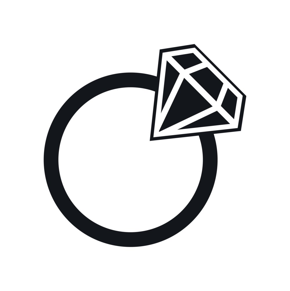 Кольцо с бриллиантом трафарет