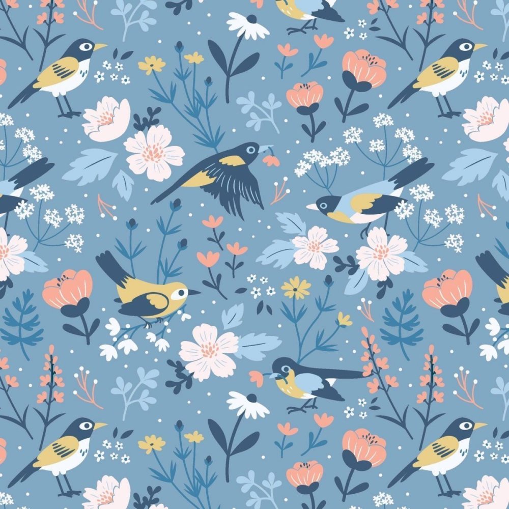 Милые птички печать