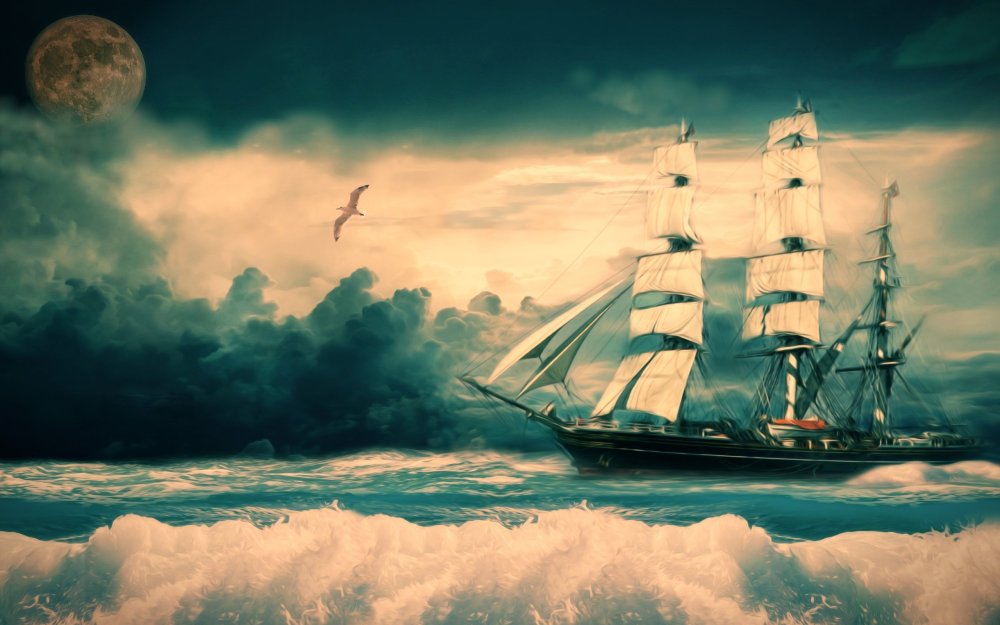 Корабль в море