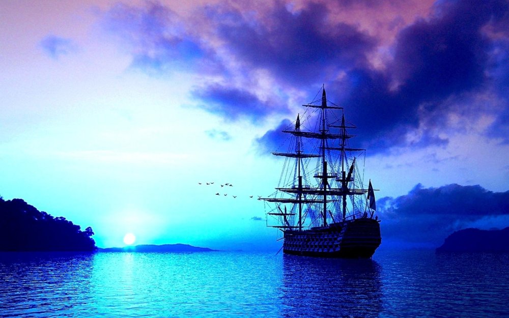 Корабль в море