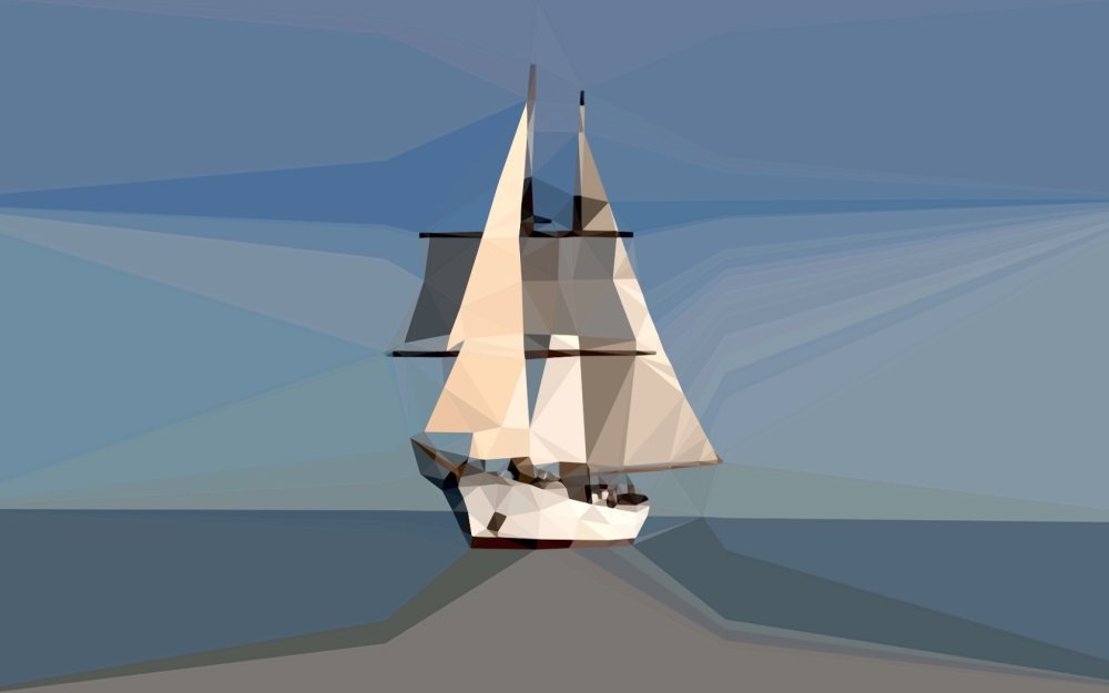 Low Poly 3d парусная яхта