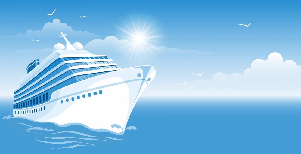 Кораблик на голубом фоне