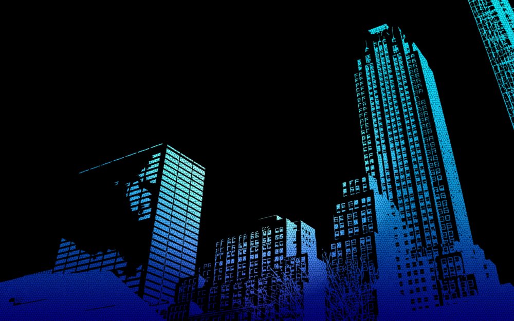 Высотка на темном фоне