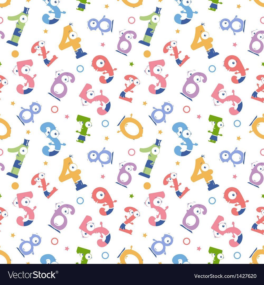 Фон с буквами и цифрами детский