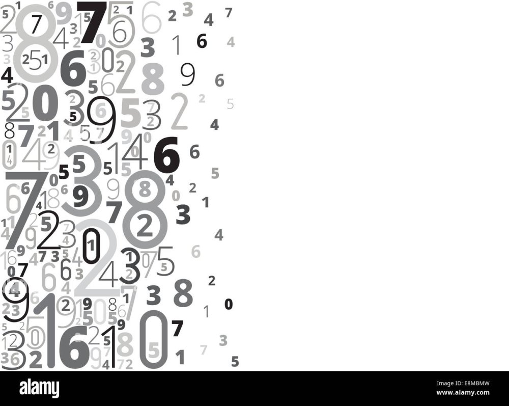 Много цифр без фона