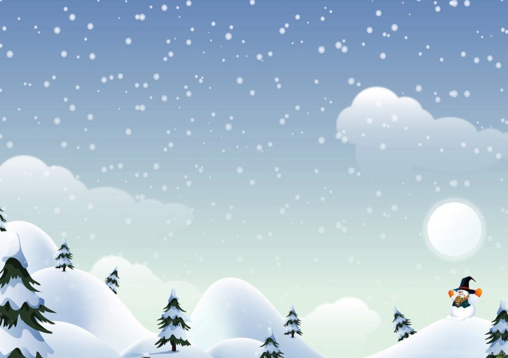 Зимние пейзажи мультяшные