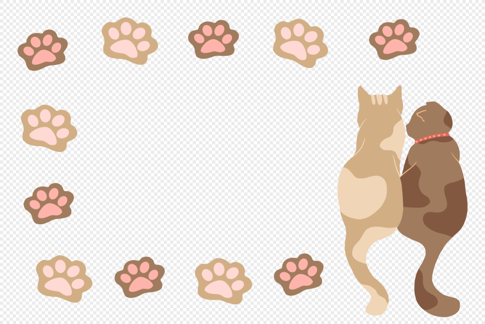 Фоны с рамкой кошачьими лапками