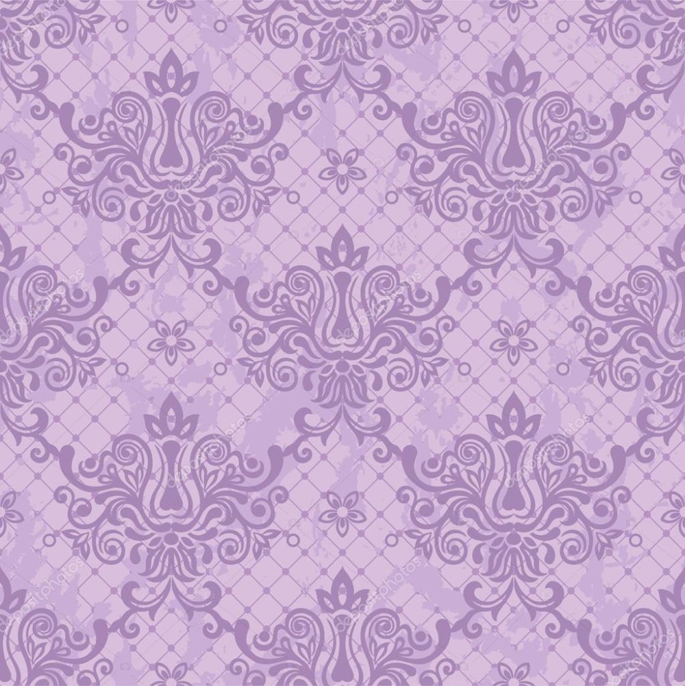 Светлые обои с сиреневым орнаментом