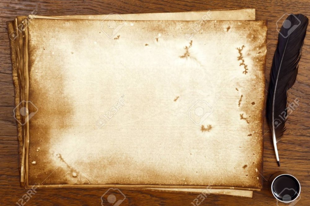 Старый лист с пером
