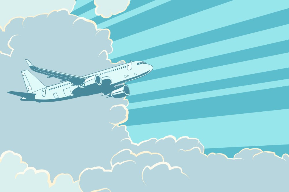 Векторный самолет на небе
