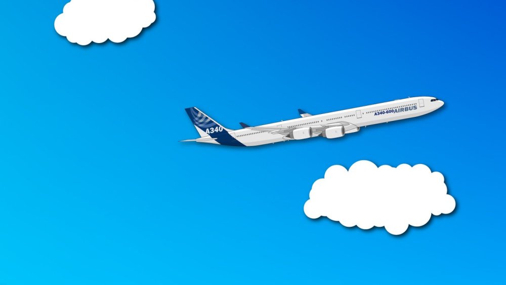 Самолет с облаками рамка