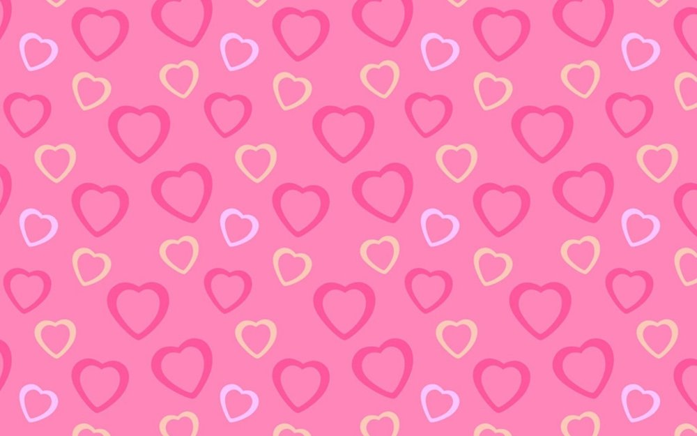 Розовые обои с сердечками