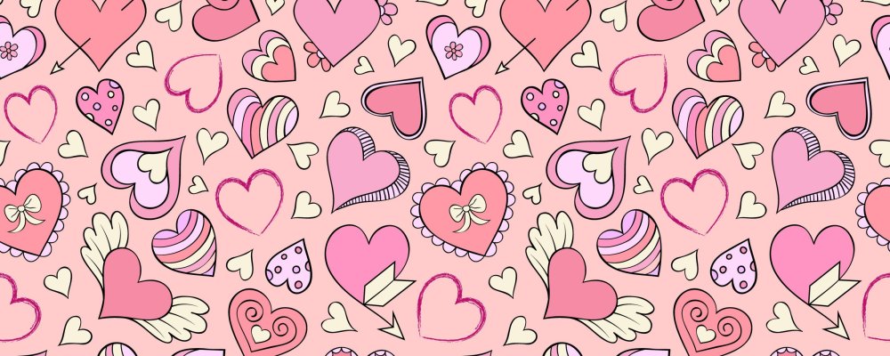 Розовый фон с сердечками