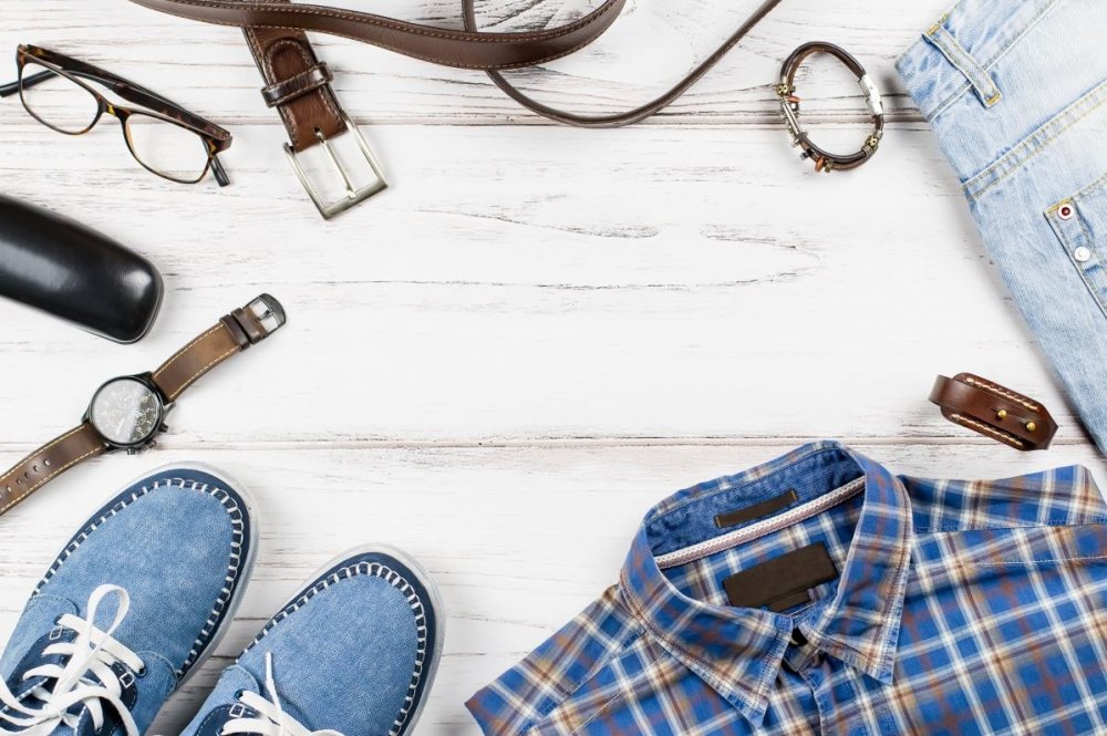 Мужские аксессуары на прозрачном фоне