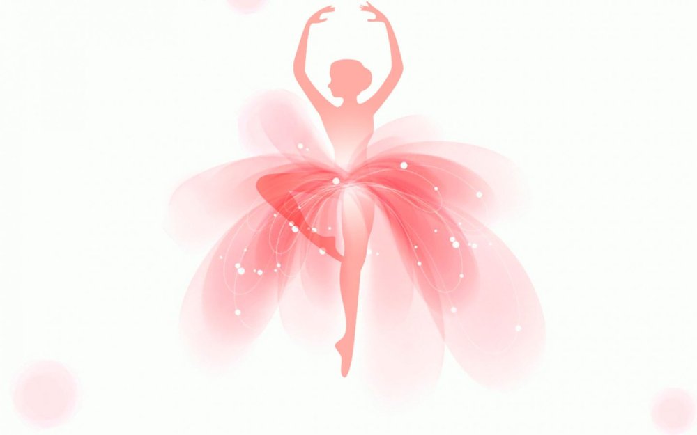 Балерина на розовом фоне