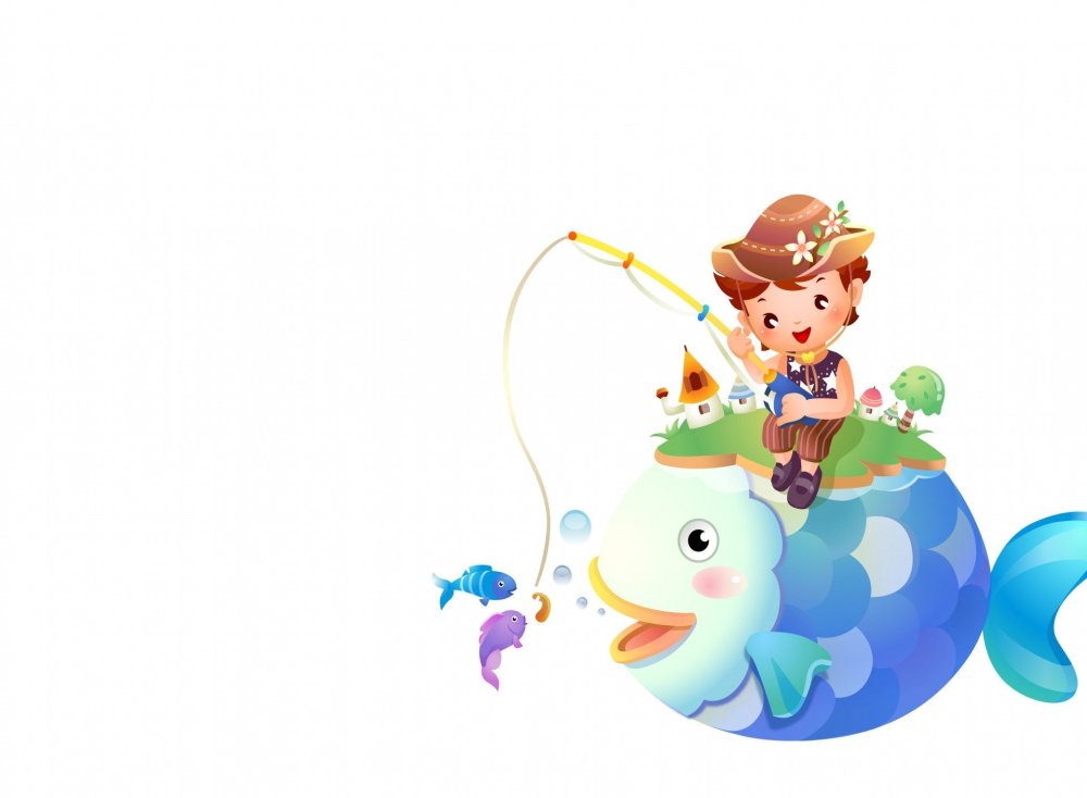 Рыбалка для детей на прозрачном фоне