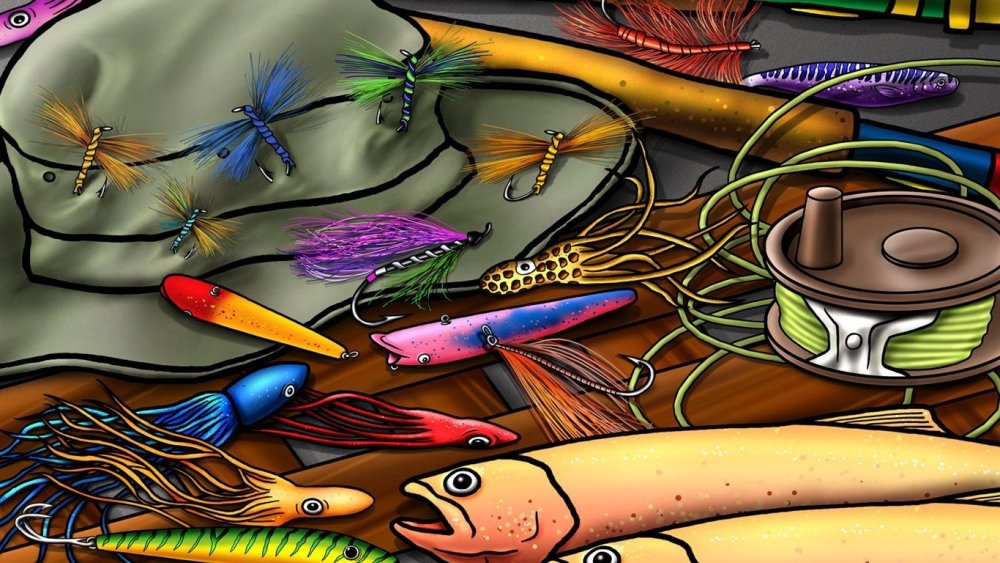 Рыболовные снасти фон
