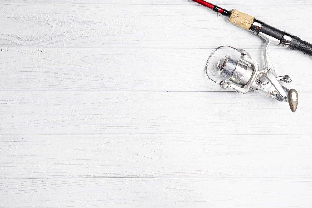 Рыболовные снасти на Светлом фоне