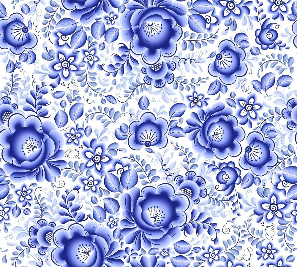 Гжельский узор бесшовный