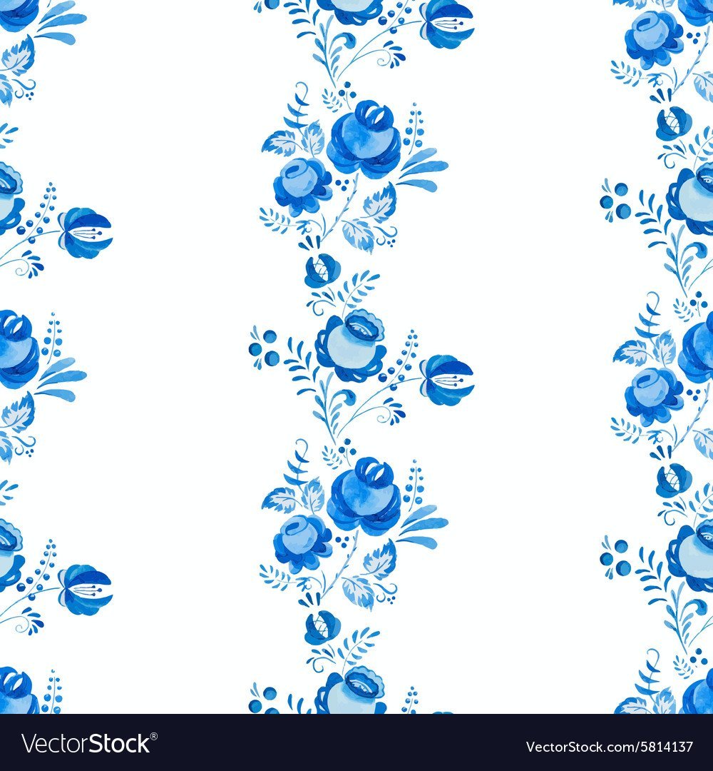 Русский орнамент сине белый