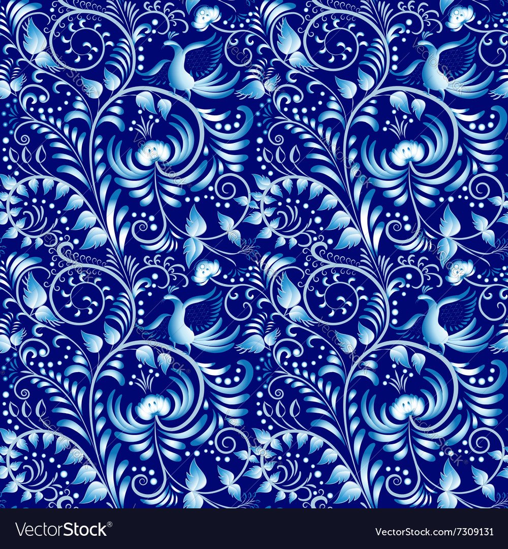 Рамка в стиле гжельской росписи