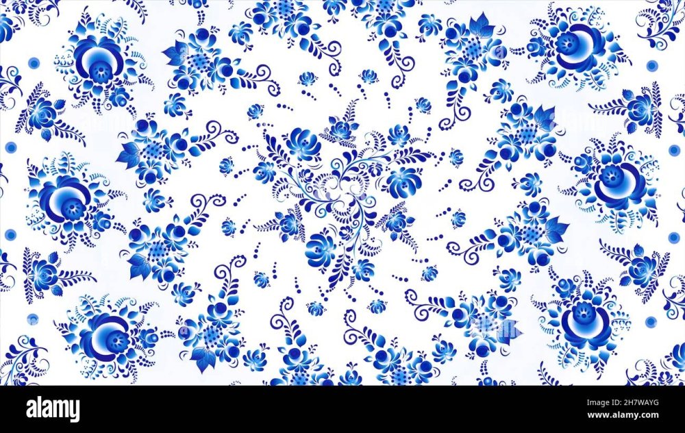 Хохлома на синем фоне