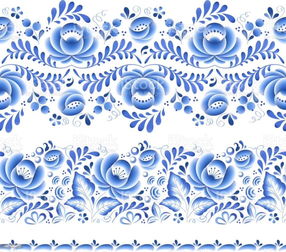 Орнаментная роспись Гжель