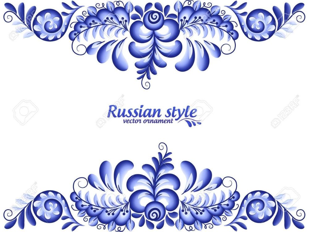 Гжельская роспись растительный узор