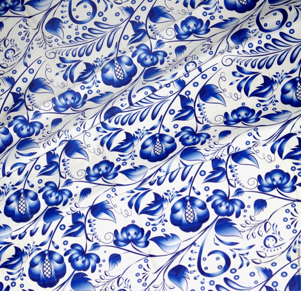 Цветочный узор голубой