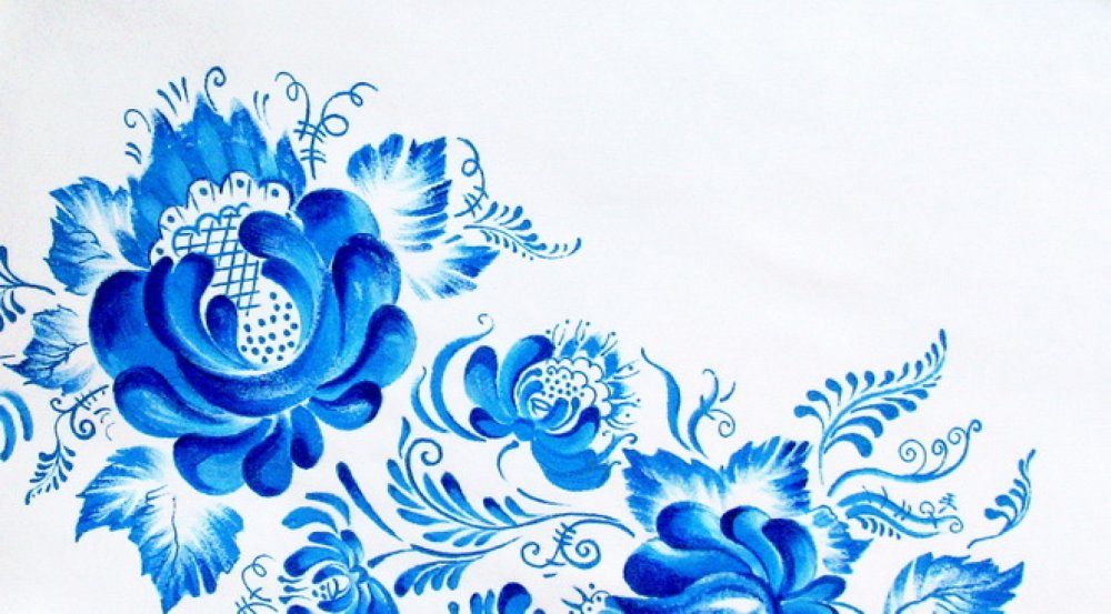 Гжель рамка вектор