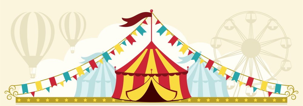 Цирк на белом фоне для детей