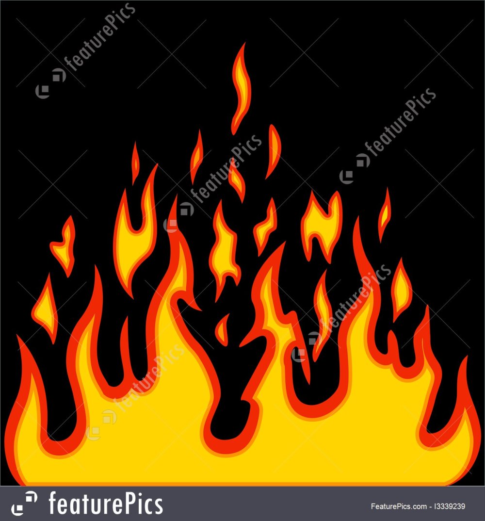 Нарисованный огонь на черном фоне