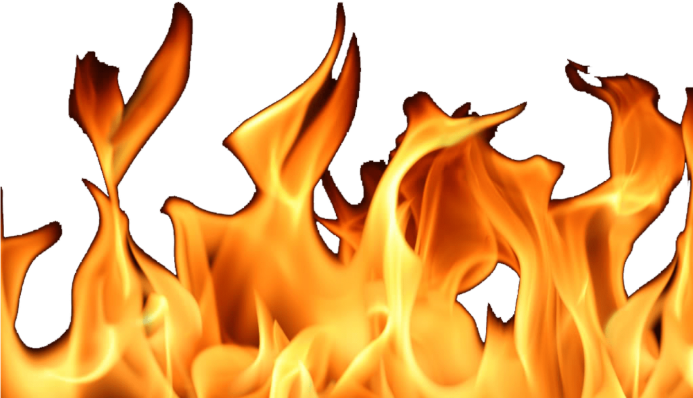 Языки пламени на белом фоне