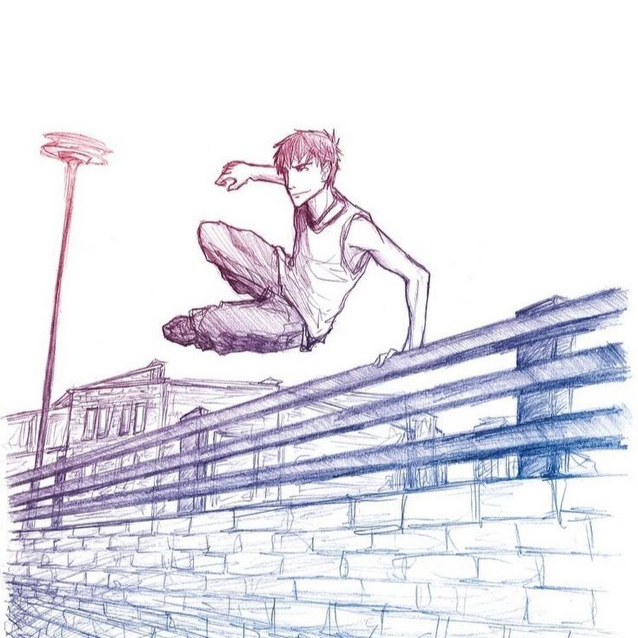 Силуэты паркурщиков