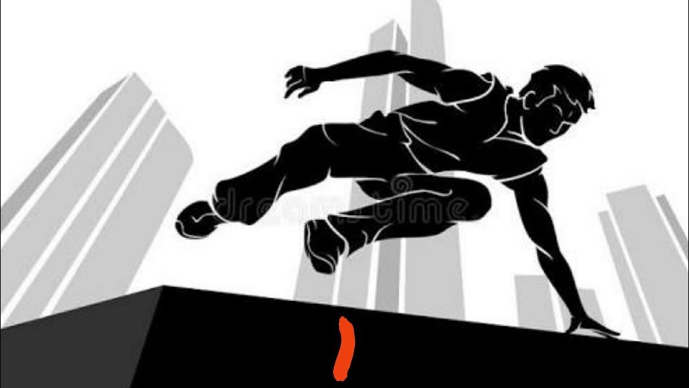 Паркур черно белый