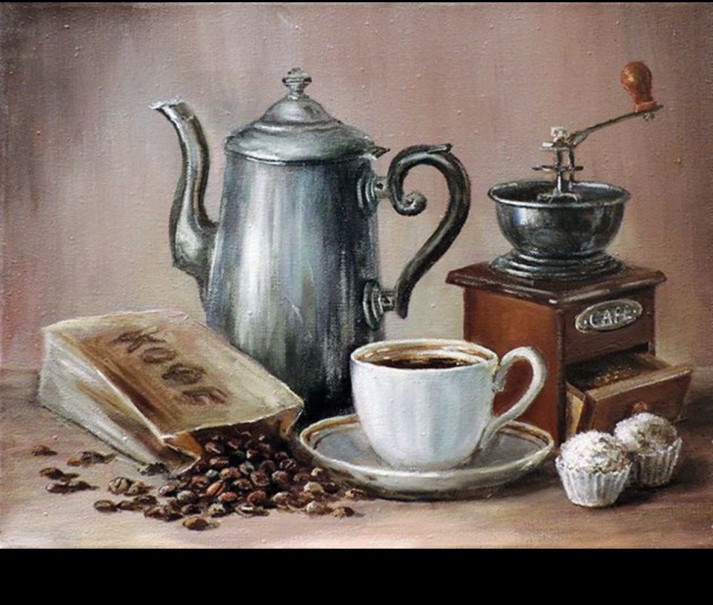 Натюрморт "чай с калачами". 1972.