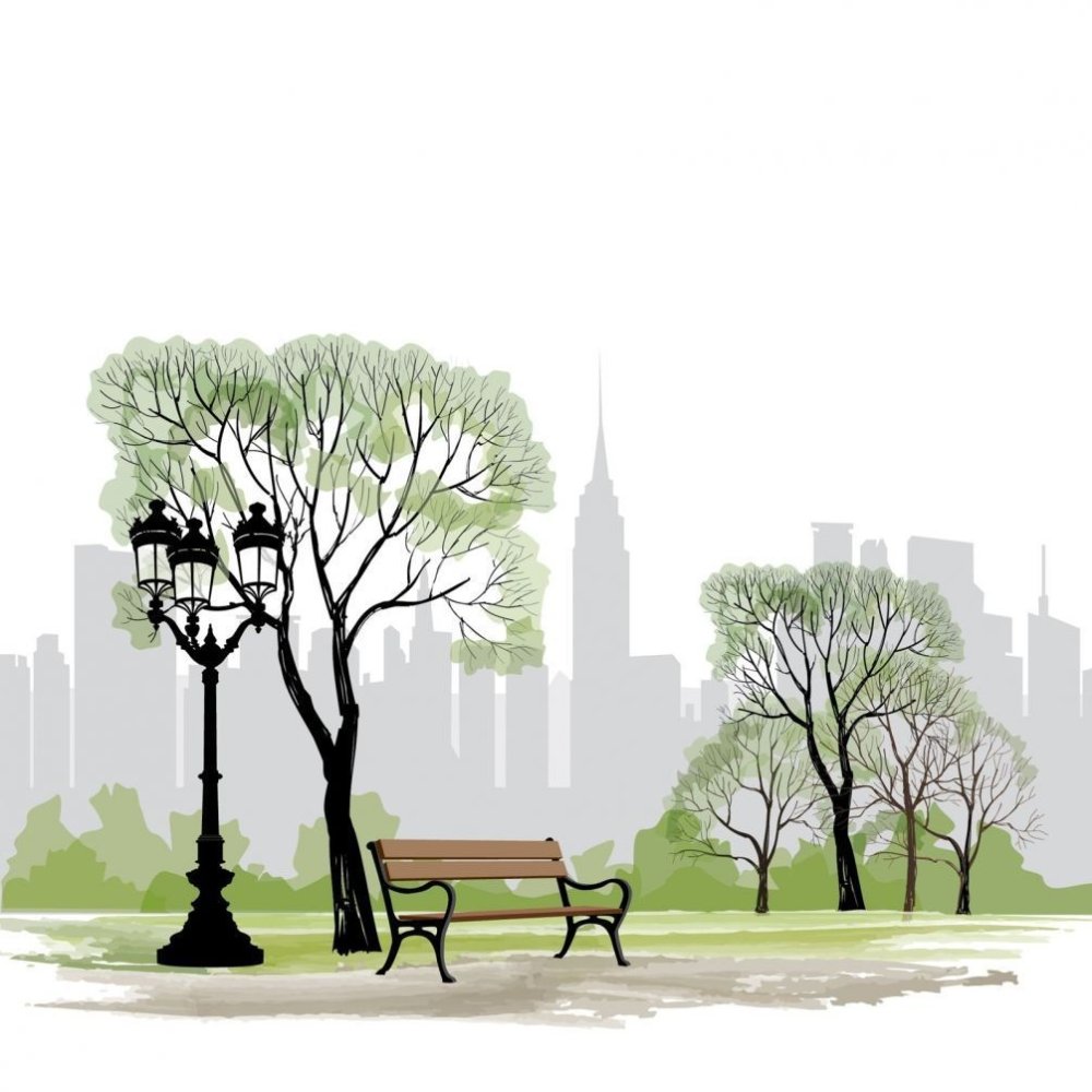 Иллюстрации прогулка по парку
