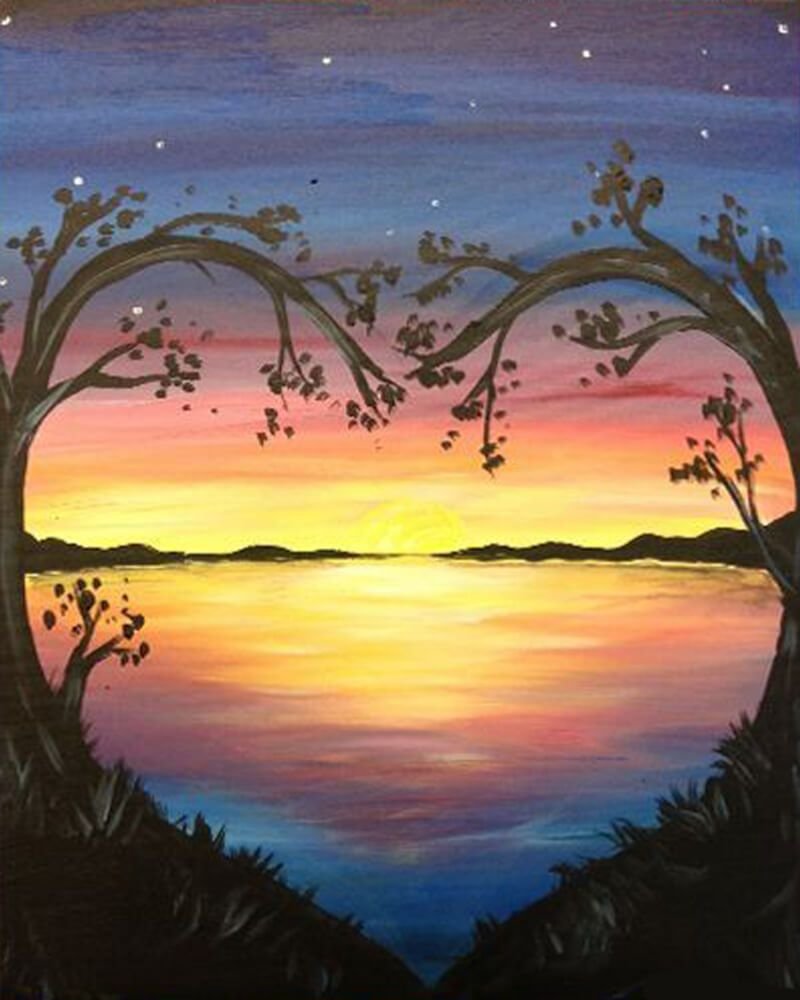 Пейзаж с березами