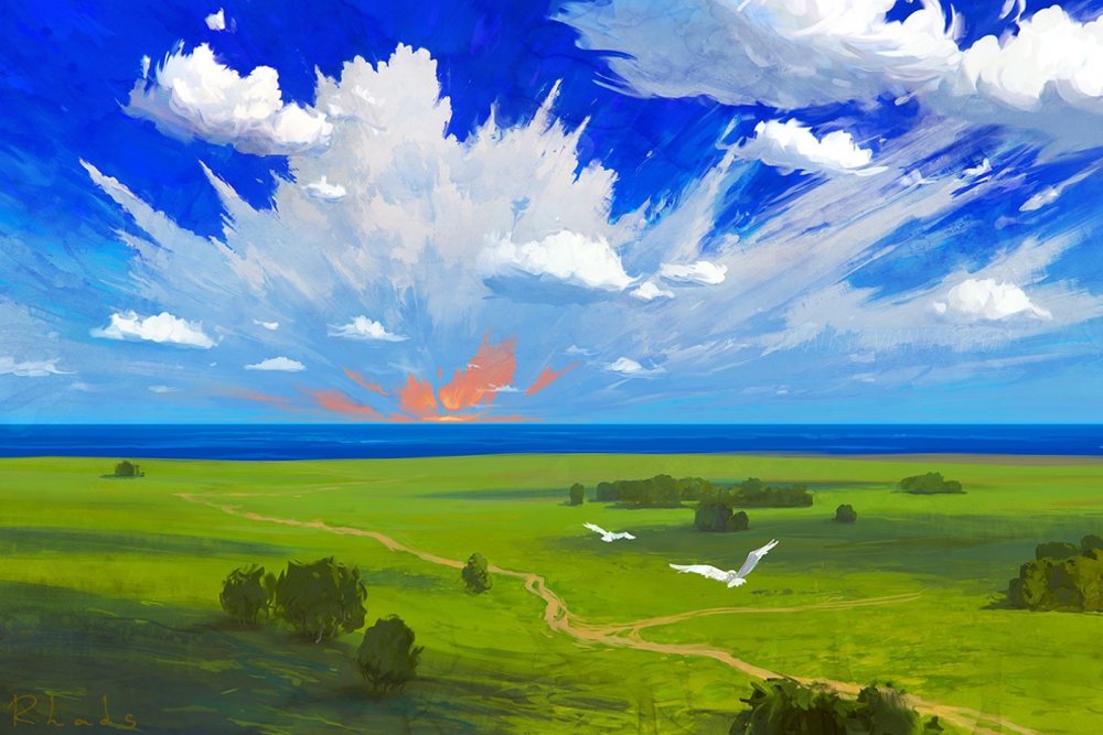 Пейзаж в стиле аниме