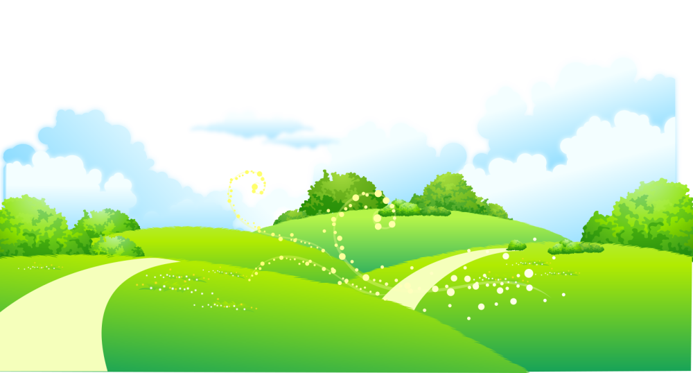 Лужайка с деревьями мультяшная