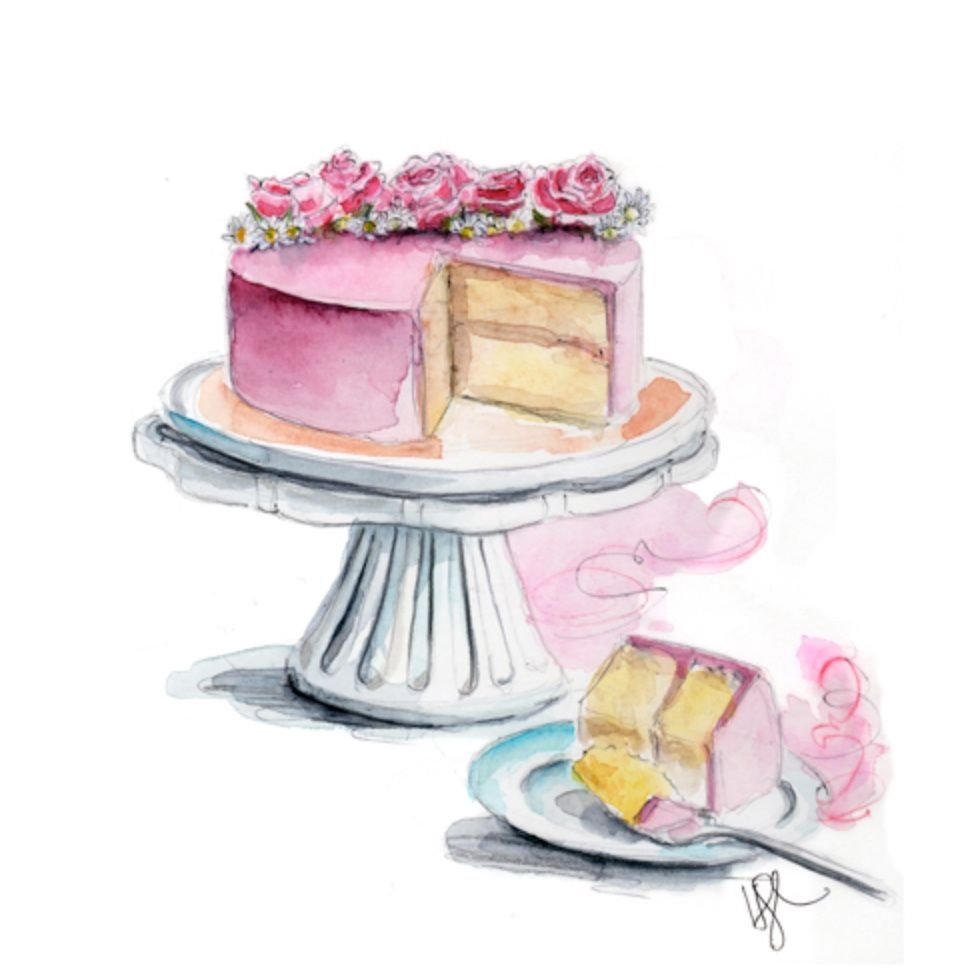 Торт акварель