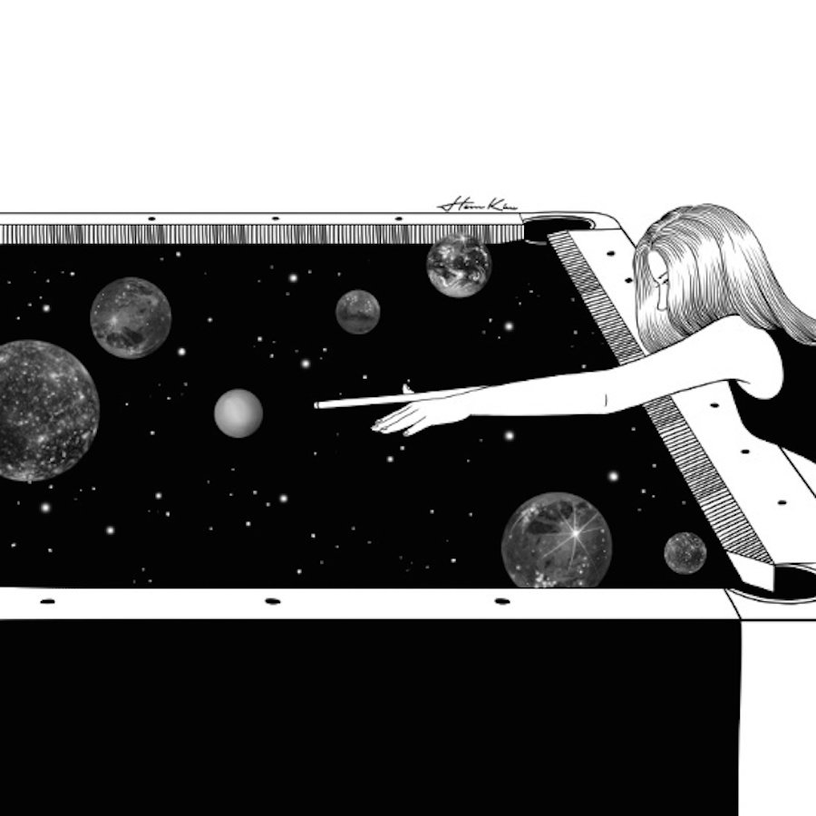 Космонавт на темном фоне