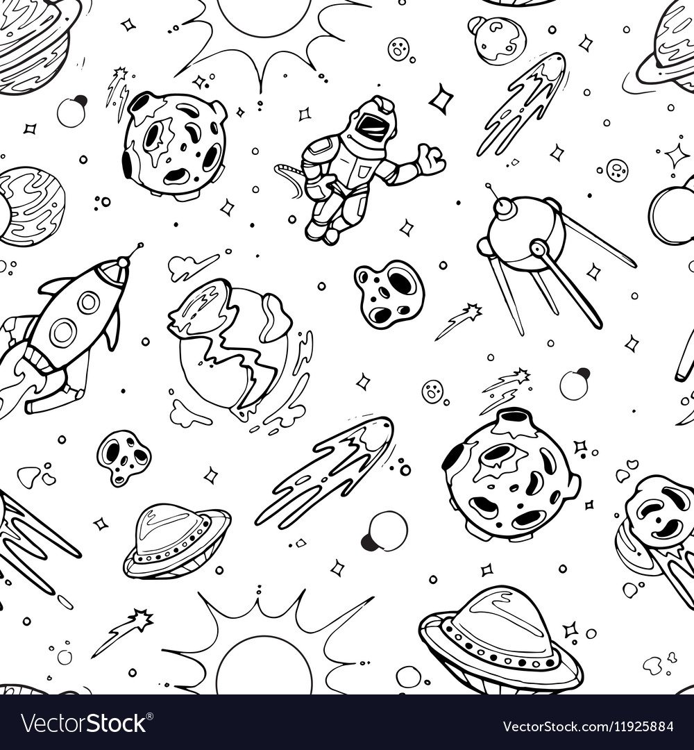 Паттерн детский космос