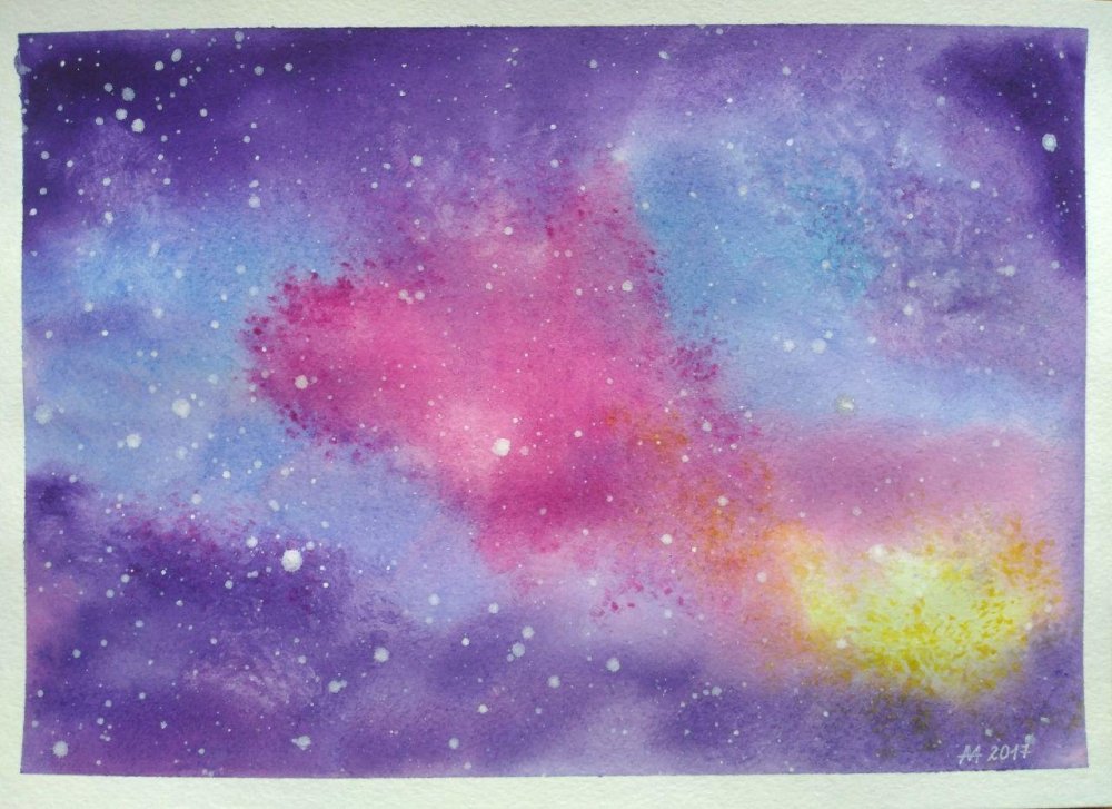 Космос рисунок карандашом