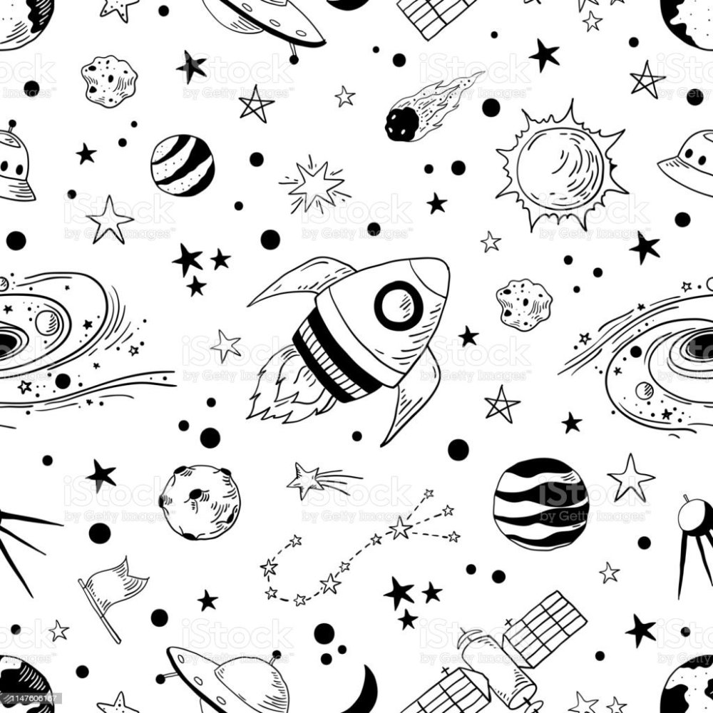 Космос черно белый