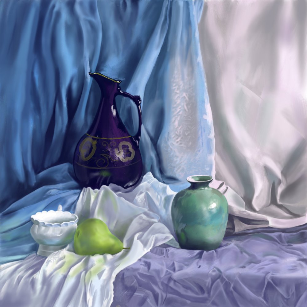 Натюрморт в холодной гамме Академическая живопись