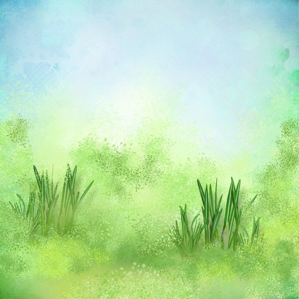 Трава акварель