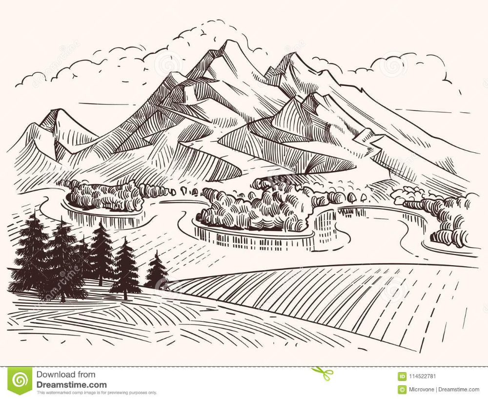 Озеро в графике