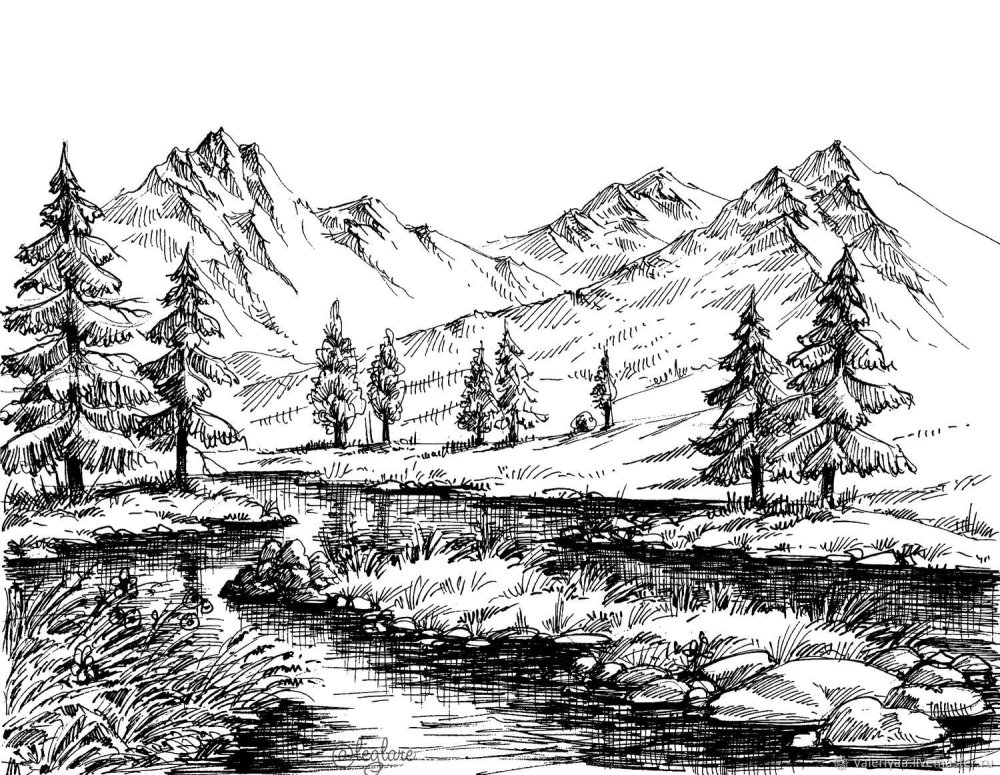 Пейзаж рисунок