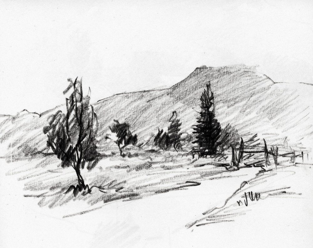 Ущелье карандашом